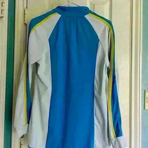 Boston Proper Blue White Yellow Athletic Jacket size medium - Picture 3 of 3